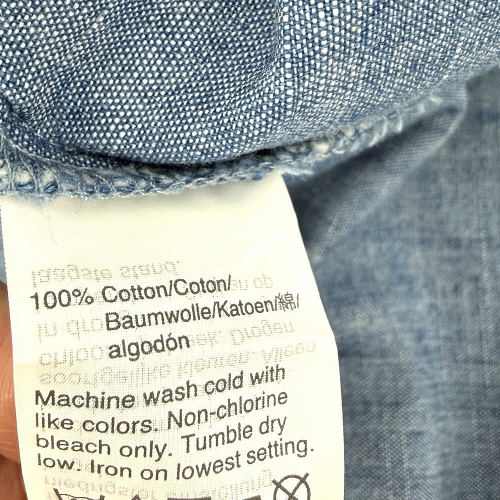J Crew 100% Cotton Chambray Button Front Sun Dress Size 12 Basic Summer - Picture 6 of 7